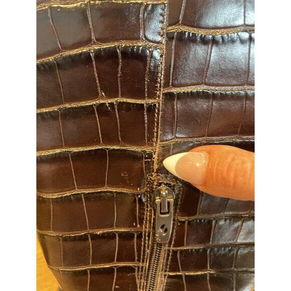 FRANCO SARTO Brown A-TICADA KNEE HIGH POINTED TOE HEELED BOOT, SIZE 9.5 - Picture 14 of 14